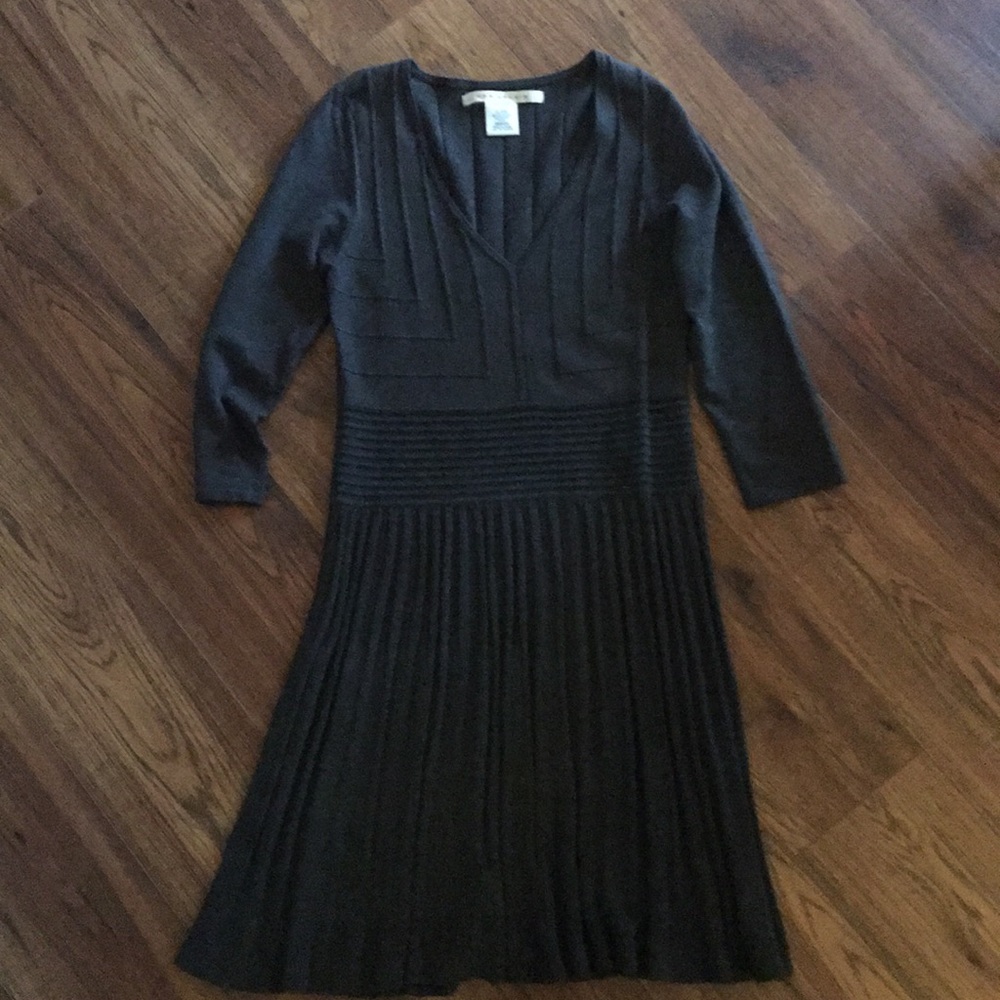 Gray 3/4 Sleeve Sweater Dress